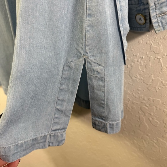 Soft surroundings v-neck size xsmall long‎ sleeve chambray Button-Up Tunic top - Picture 10 of 11